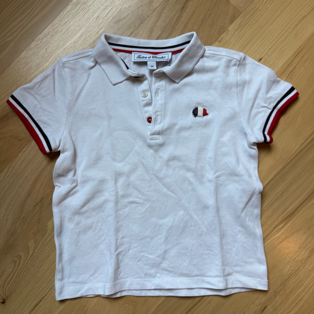 Tartine et Chocolat White Polo with Red and Navy Trim